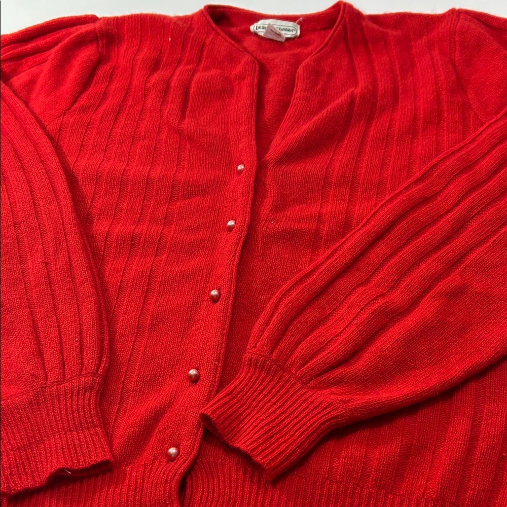 Lauren Alexandra Red Women's Cardigan Sweater - Picture 12 of 16
